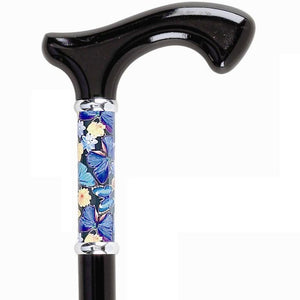 Blue Butterfly Touch of Art Wooden Fritz Handle