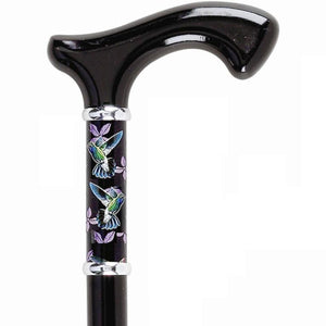 Black Hummingbirds Touch of Art Wooden Fritz Handle