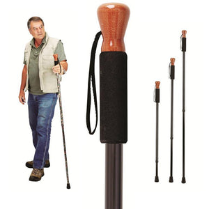Black Aluminum Adjustable Hiking Stick